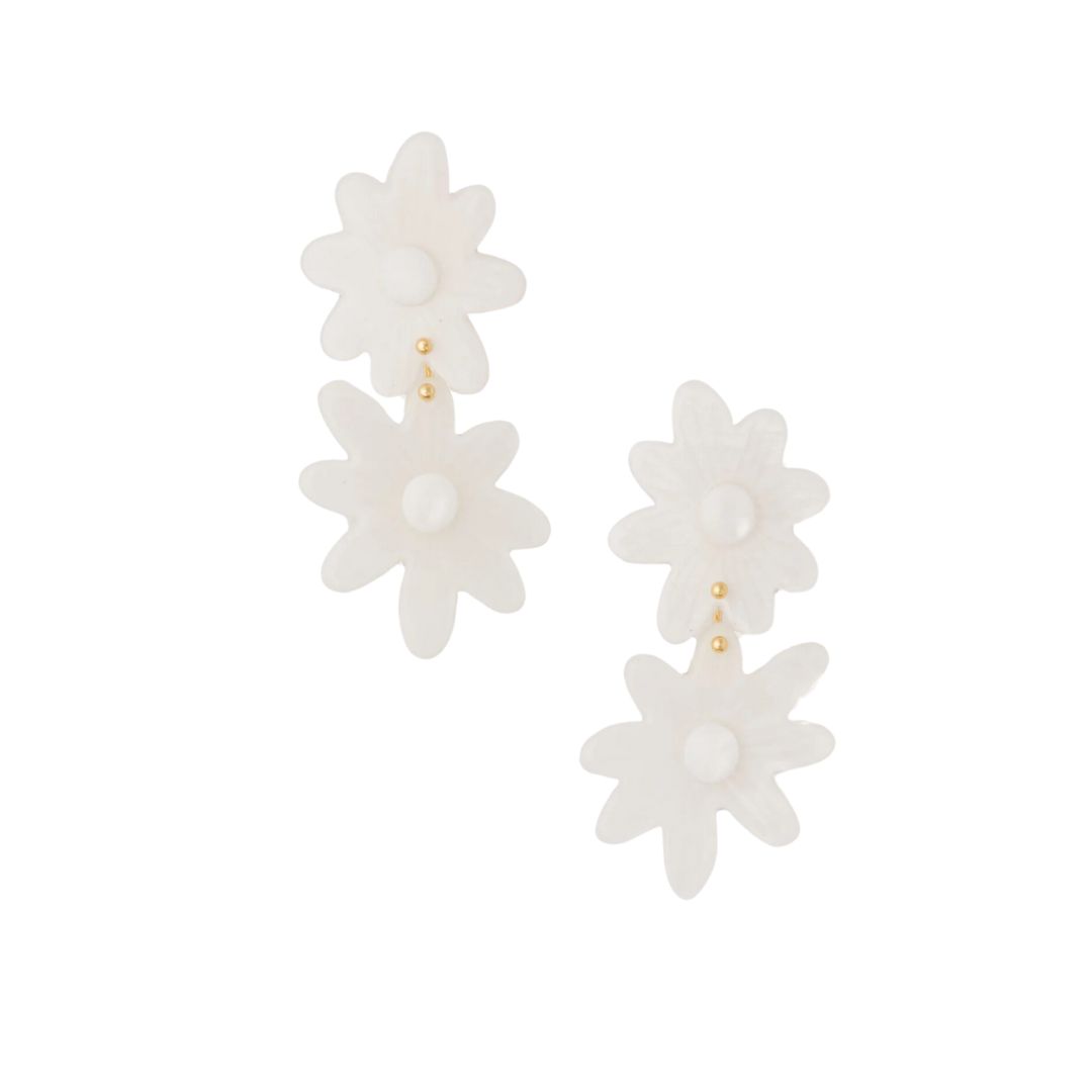 white floral drop earrings - tuckernuck