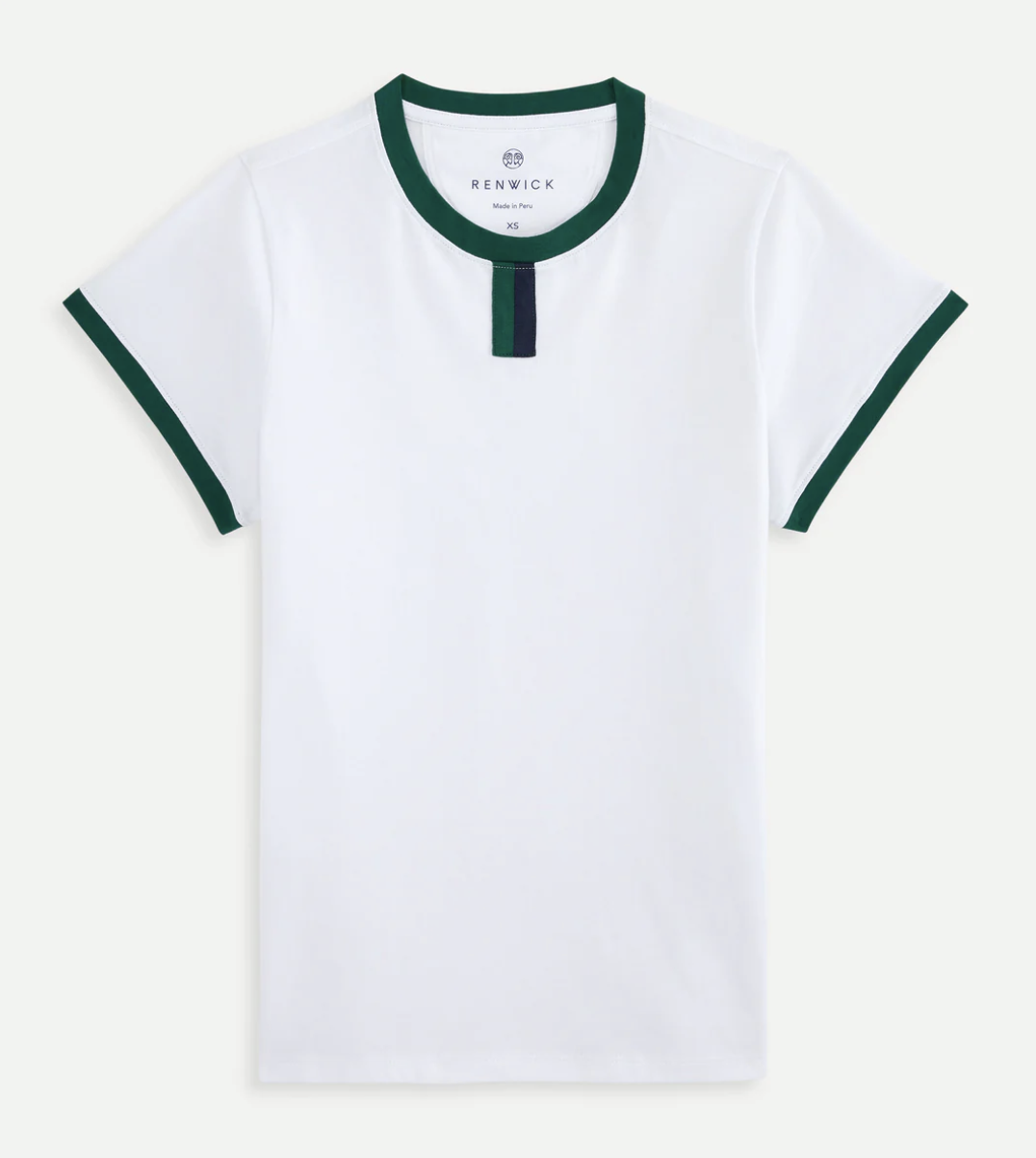 white and green elevated tee - renwick sport