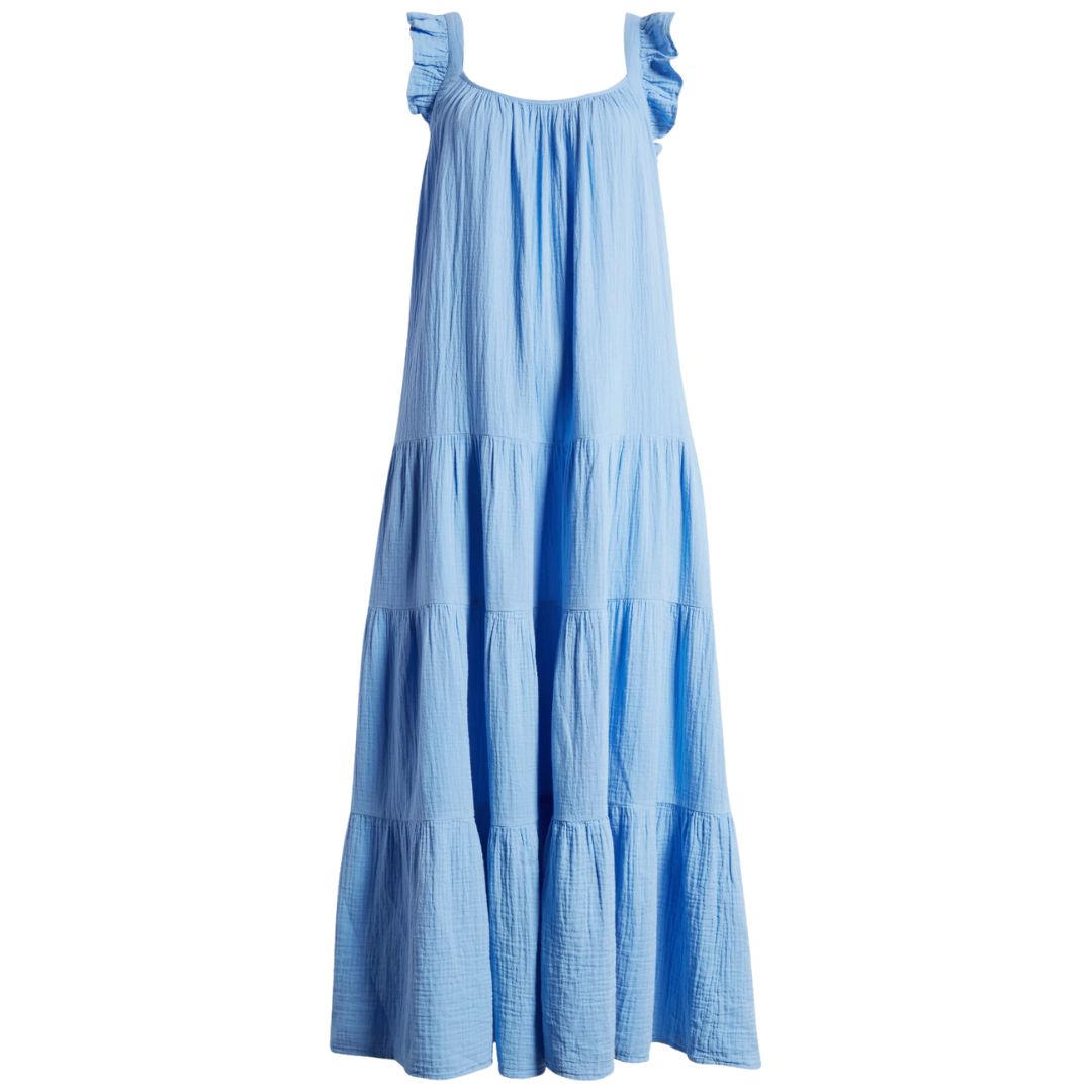light blue double lined maxi dress