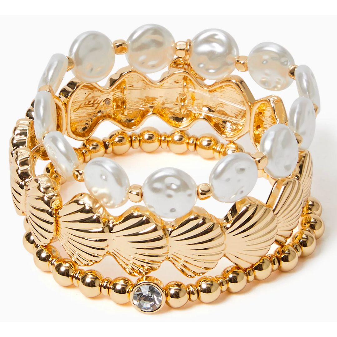 seashell white and gold statement bracelet - lilly pulitzer