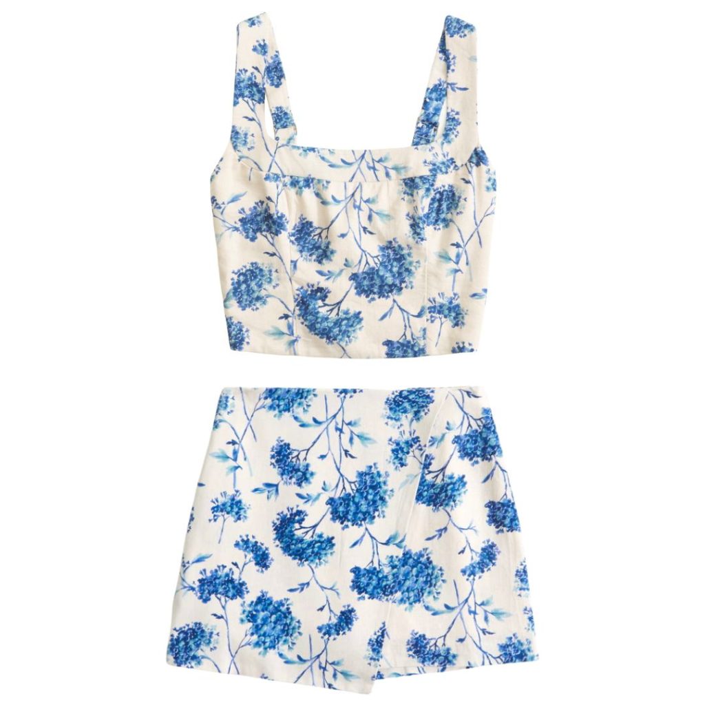 two piece floral set - abercrombie and fitch