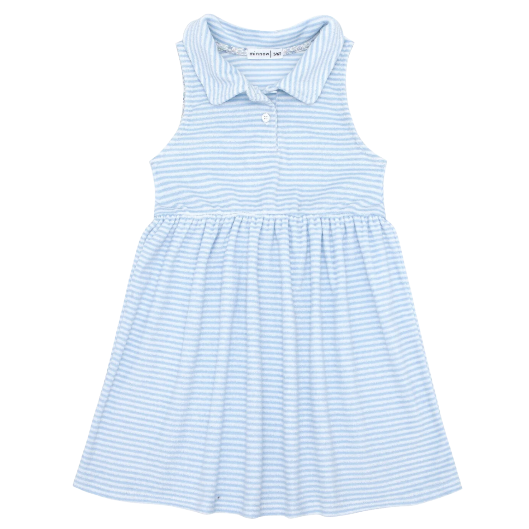 girls blue and white striped beach cover up - minnow