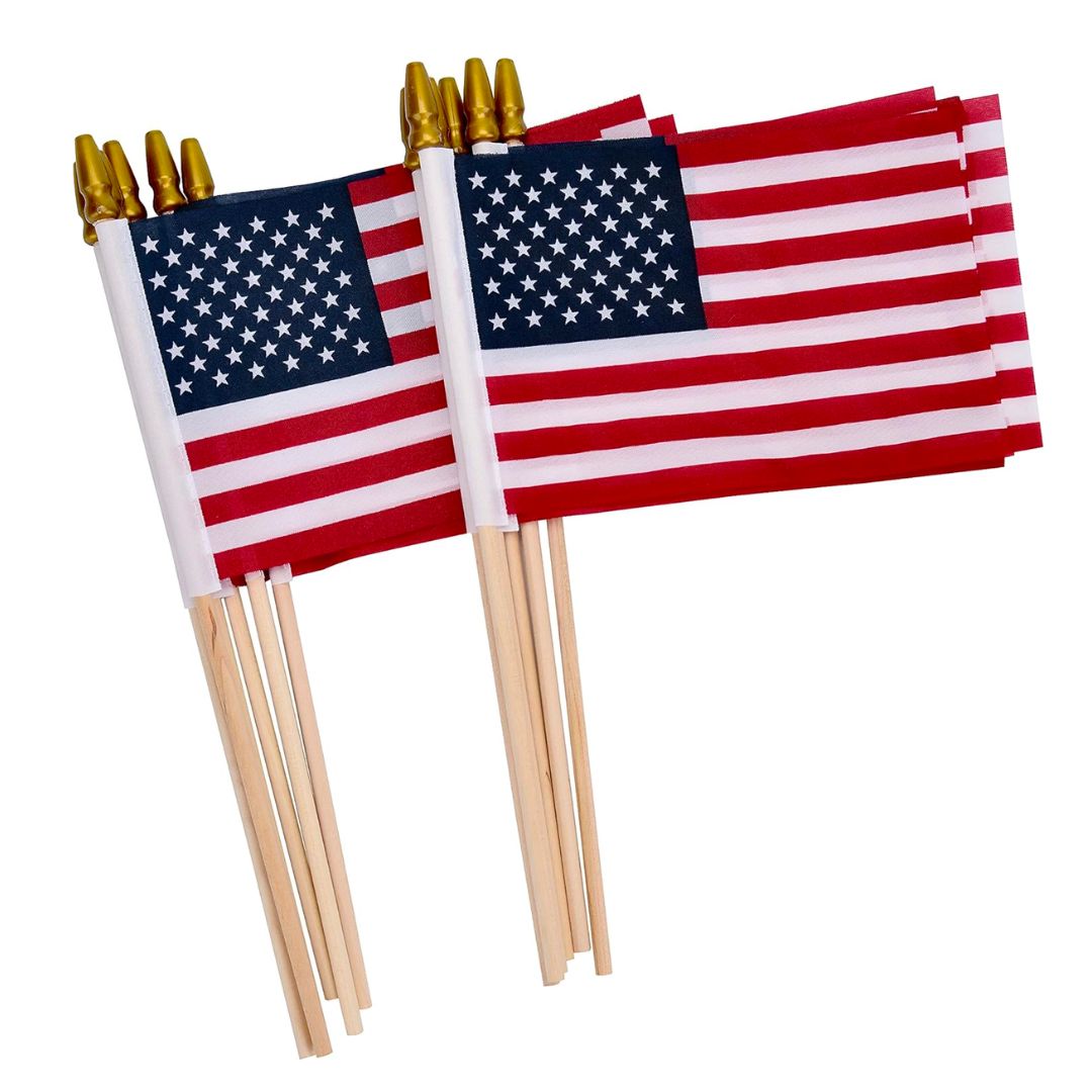 12 pack small hand held american flags - amazon