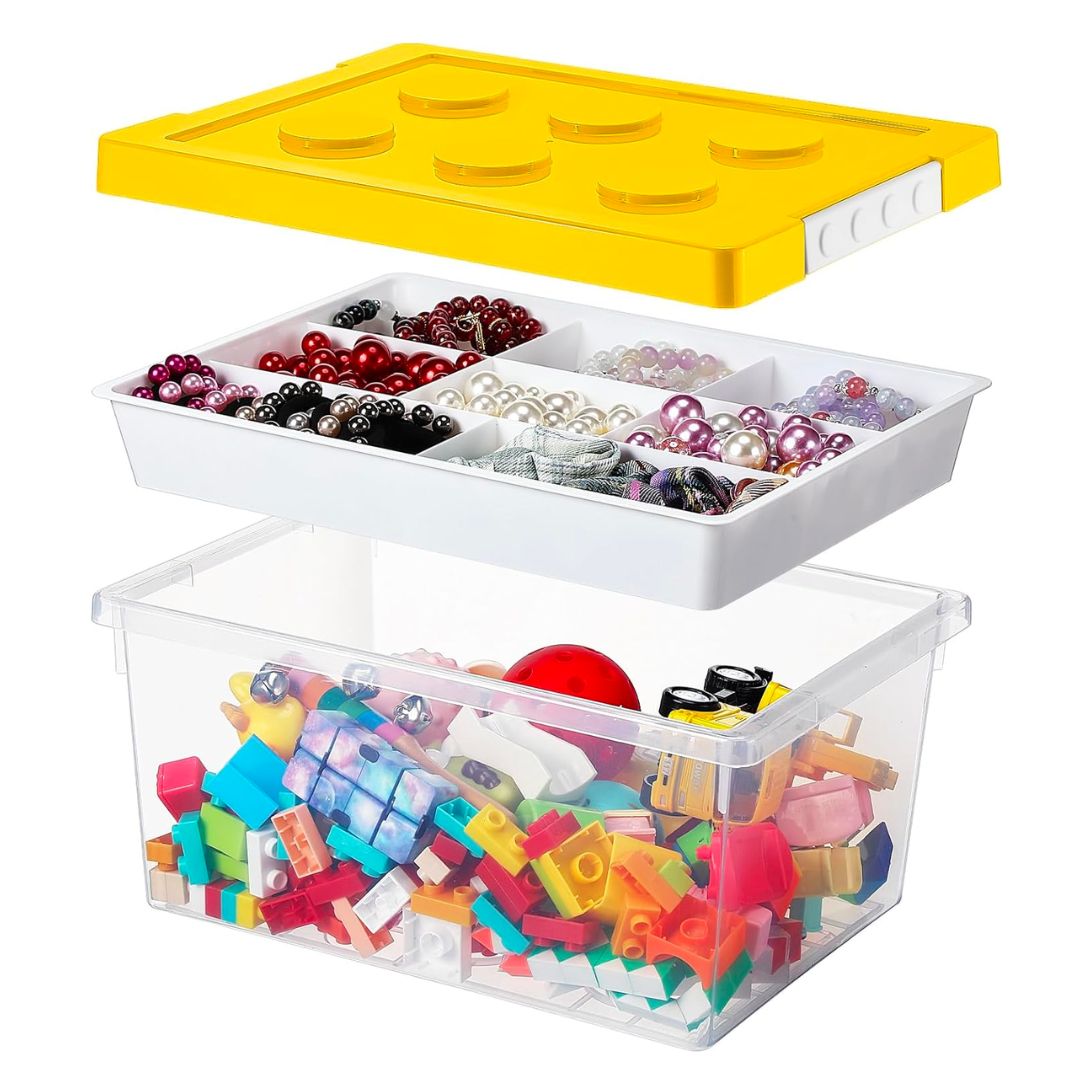 32 QT clear plastic bin with craft organizer - amazon