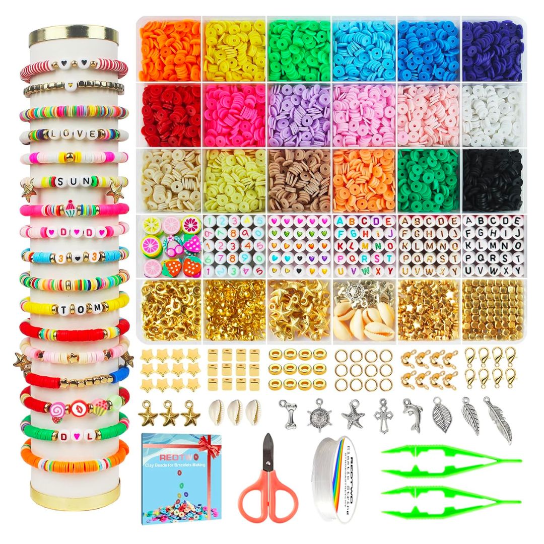 5100 clay bead friendship bracelet making kit