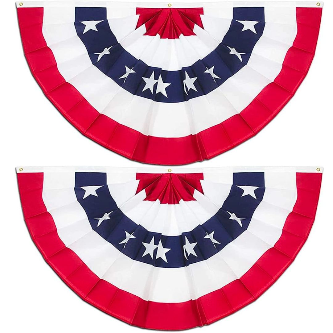 2 piece american flag circular banner - amazon