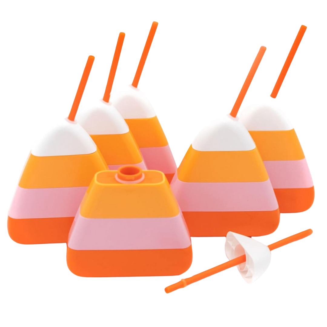 Candy Corn Party Cups with Straws | Spooky Savings: Affordable Halloween Must-Haves for Kids | Sweet Savings & Things